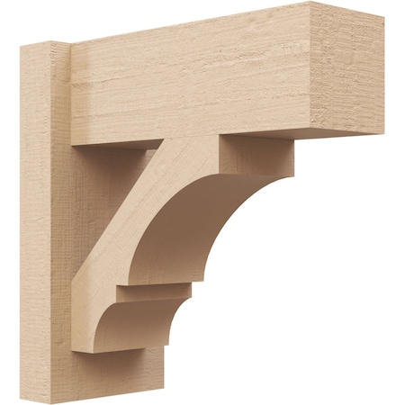 Ekena Millwork 6-in W x 14-in D x 14-in H Balboa Block Rough Cedar Woodgrain TimberThane Outlooker, Primed Tan OUTUR060X14X14BOA44RCPR